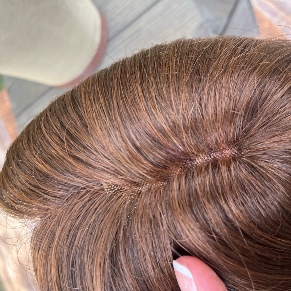 HAIR TOPPER CHIN LENGTH SOFT QUALITY RED AND BROWN SYNTHETIC FIBER CLIP IN HAIR - Picture 6 of 15